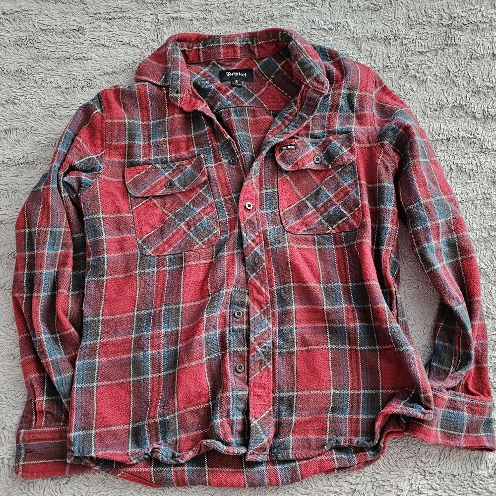 Brixton men's Flannel button up shirt, size small,